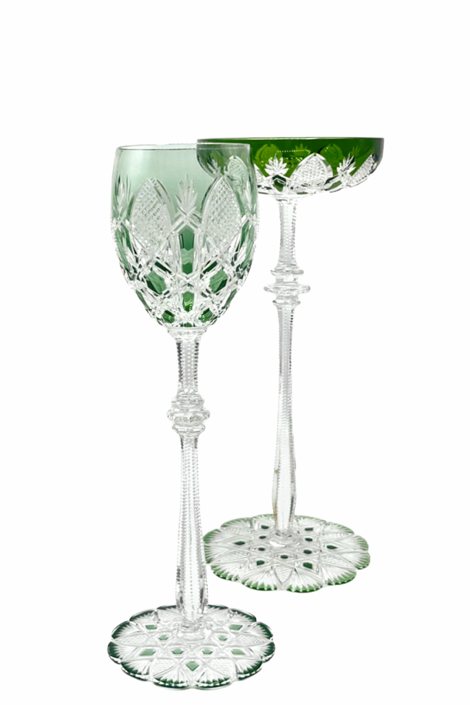 TSAR BACCARAT coupe et verre à vin vert